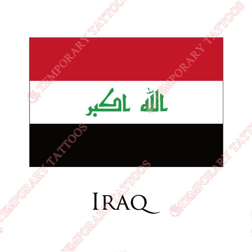 Iraq flag Customize Temporary Tattoos Stickers NO.1897